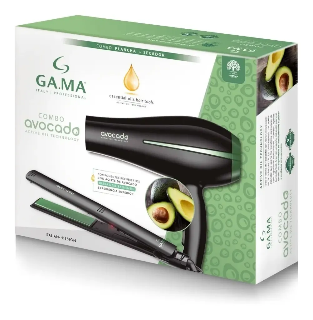 Pack GA.MA Avocado Secador de Pelo Bora + Planchita Elegance